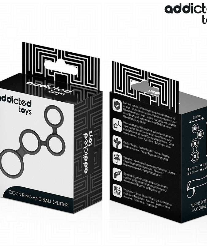 ADDICTED TOYS - PENIS RING WITH DIVIDERS FOR TESTICLES