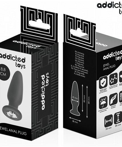 Addicted Toys – Anale Plug Met Juweel Siliconen Maat S 8,8 Cm