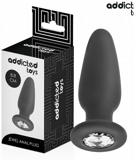 Addicted Toys – Anale Plug Met Juweel Siliconen Maat S 8,8 Cm