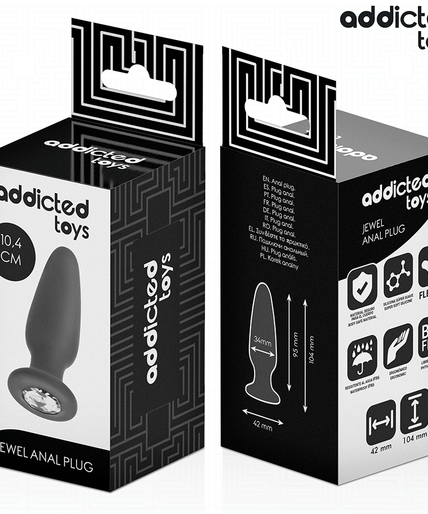 ADDICTED TOYS - ANAL PLUG WITH JEWEL SILICONE SIZE M 10.4 CM