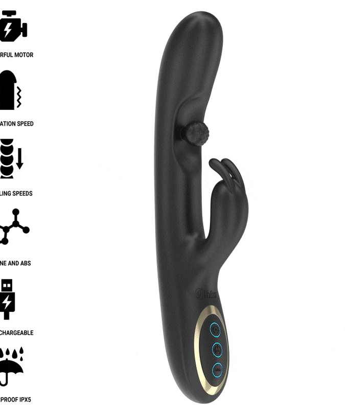 IBIZA - KRACHTIGE KONIJNENVIBRATOR MET MASSERENDE ROLLENDE PAREL