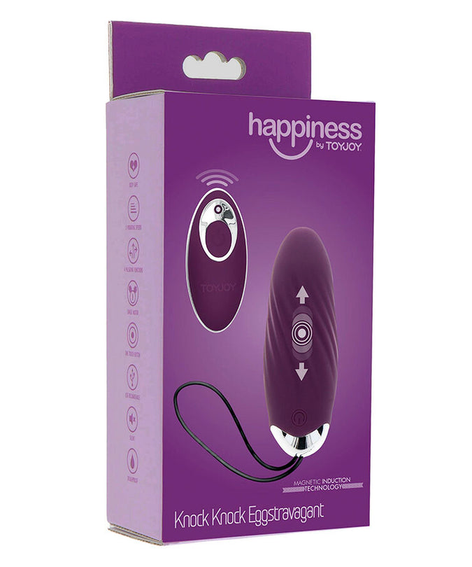 TOYJOY - HAPPINESS KNOCK KNOCK EGGSTAVAGANT VIBRATOR WITH REMOTE CONTROL PURPLE