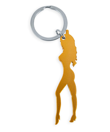 DIABLO PICANTE - SLEUTELHANGER MET VROUWELIJKE SILHOUET IN GOUDKLEUR MET FLESOPENER