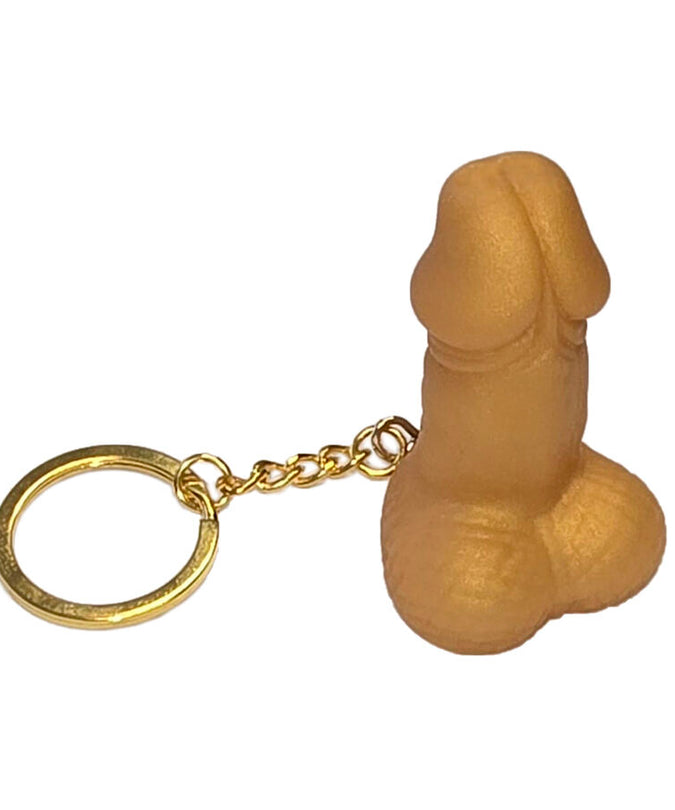 Diablo Picante – Pfeifen-Schlüsselanhänger in Penisform in Goldfarbe 