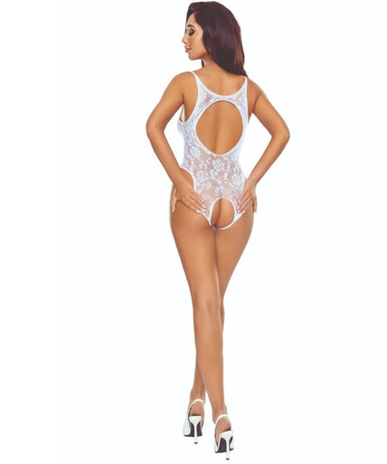 Passion – Bs112 Bodystocking Weiße Spitze