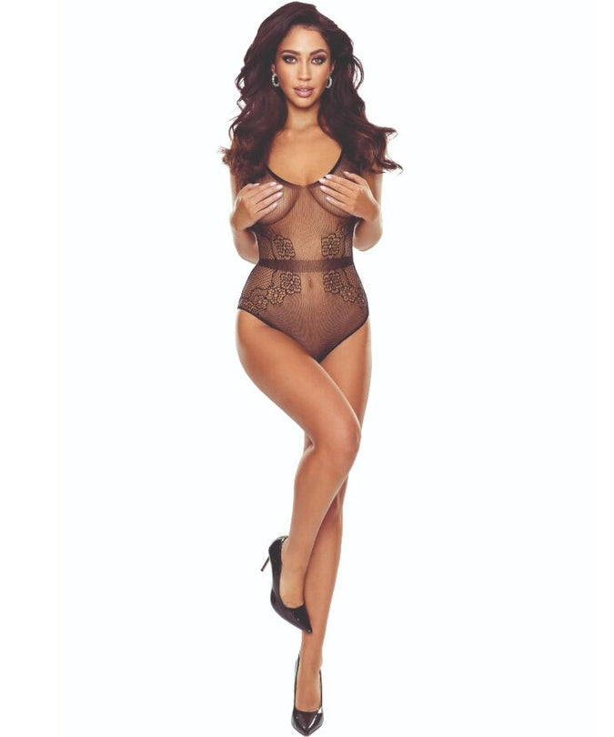 PASSION - BS115 ZWART ROOSTER BODYSTOCKING