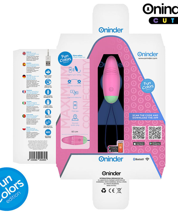 ONINDER CUTE - LOVE PLEASURE 360° VIBRATING-ROTATING SILICONE EGG - FREE GLOBAL APP
