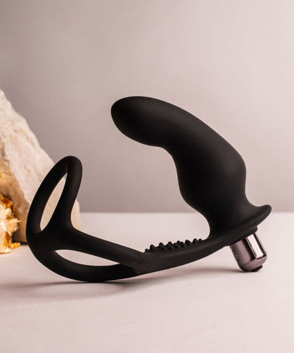 Rocks-Off – Ro-Zen Pro Anal Plug with Vibrating Penis Ring – Black