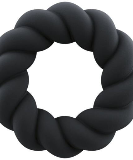 ROCKS-OFF - TWIST BLACK SILICONE MASTURBATOR RING