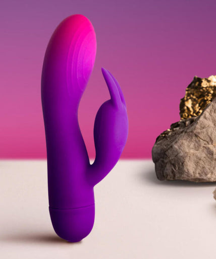 ROCKS- OFF - GLO- GIRL PURPLE RABBIT VIBRATOR
