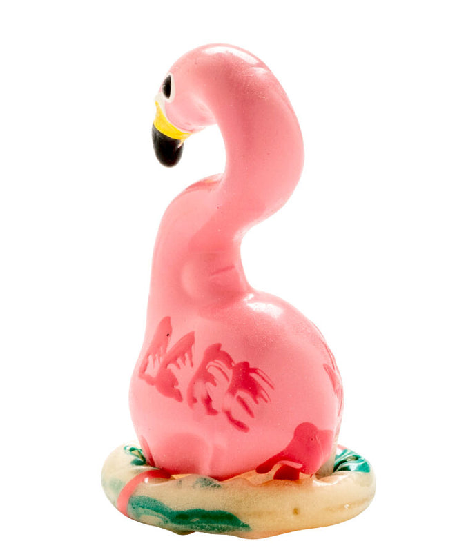 CONDOMERIE - HANDGESCHILDERDE FUN CONDOMS FLAMINGO ROZE