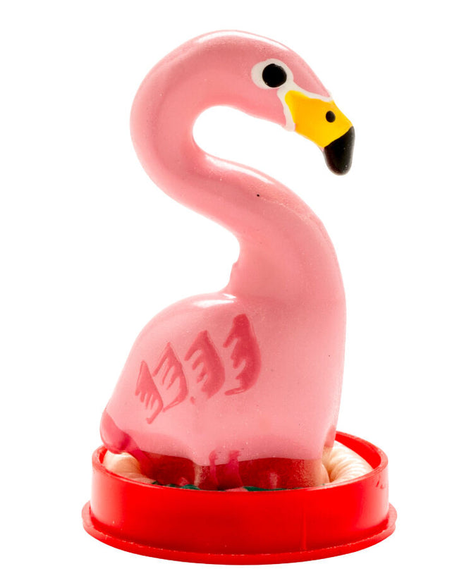 CONDOMERIE - HANDGESCHILDERDE FUN CONDOMS FLAMINGO ROZE