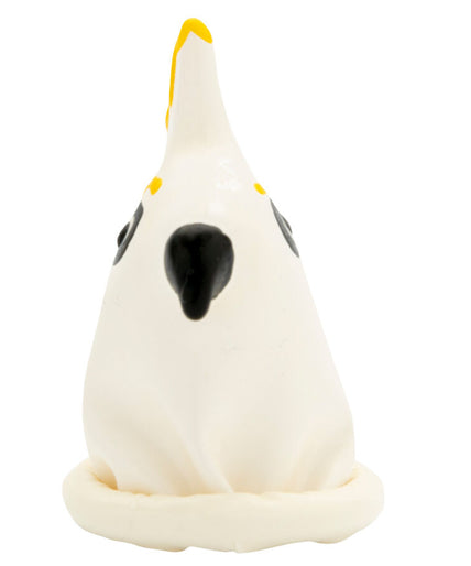 CONDOMERIE - HANDPAINTED NOVELTY CONDOMS PARROT WHITE