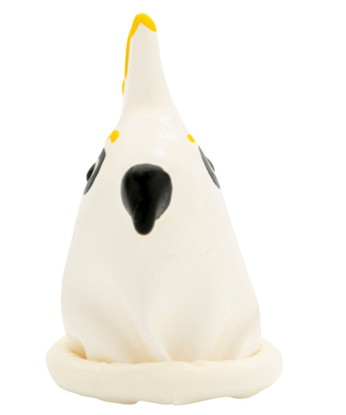 CONDOMERIE - HANDPAINTED NOVELTY CONDOMS PARROT WHITE