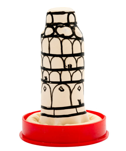 CONDOMERIE - HANDPAINTED NOVELTY CONDOMS PISA TOWER