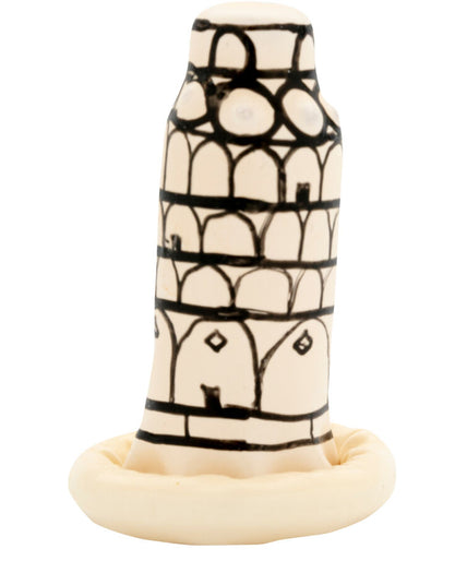 CONDOMERIE - HANDPAINTED NOVELTY CONDOMS PISA TOWER