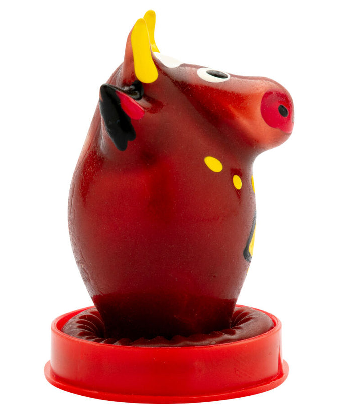 CONDOMERIE - HANDPAINTED NOVELTY CONDOMS BULL MODEL 1