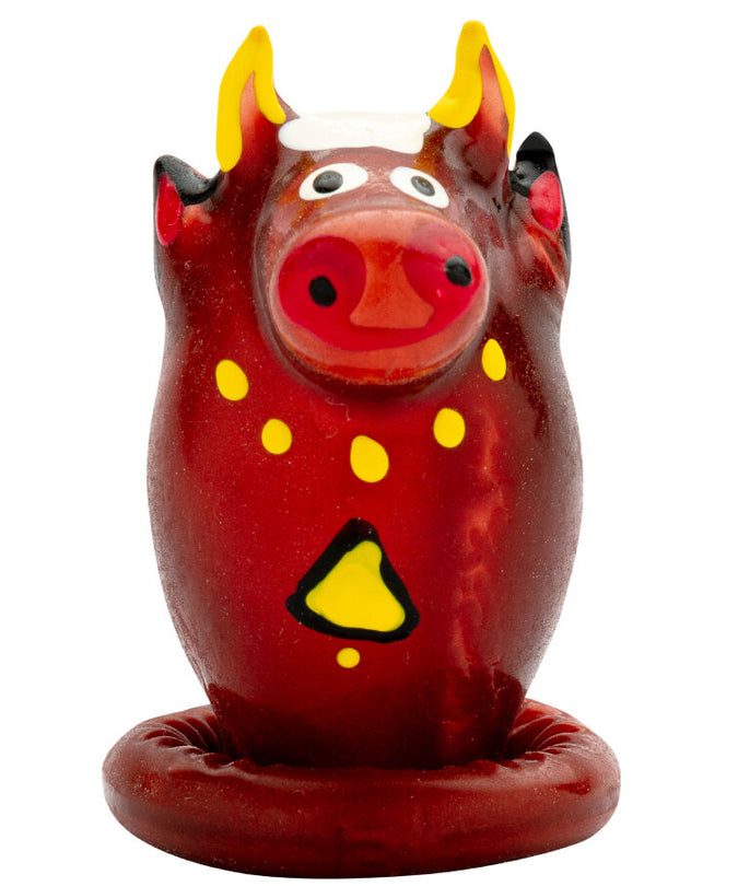 CONDOMERIE - HANDPAINTED NOVELTY CONDOMS BULL MODEL 1