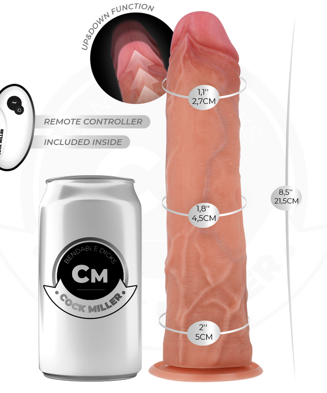 COCK MILLER - HYPER-REALISTIC DILDO WITH SUCTION CUP AND THRUSTING WITH REMOTE CONTROL 21.5 CM