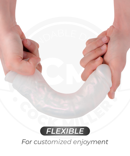COCK MILLER - DILDO WITH SUCTION CUP, LIGHTS AND VIBRATION WITH REMOTE CONTROL WHITE 21.5 CM