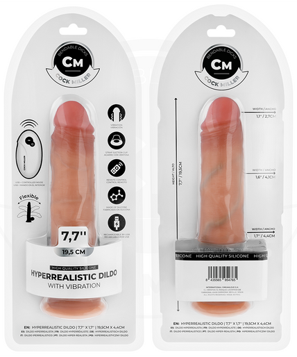 COCK MILLER - REALISTIC DILDO WITH SUCTION CUP AND REMOTE CONTROL VIBRATION 19.5 CM