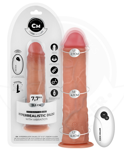 COCK MILLER - REALISTIC DILDO WITH SUCTION CUP AND REMOTE CONTROL VIBRATION 19.5 CM