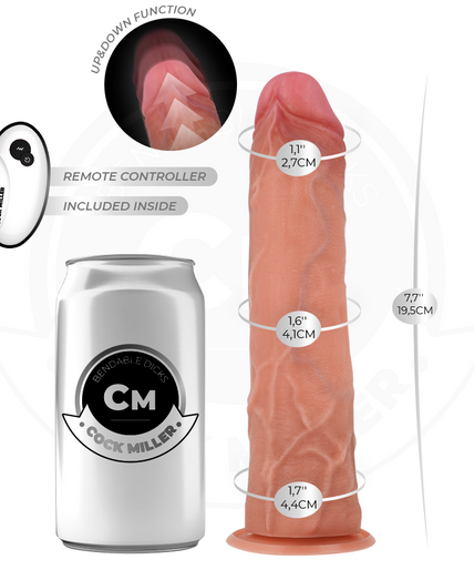 COCK MILLER - HYPER-REALISTIC DILDO WITH SUCTION CUP AND THRUSTING WITH REMOTE CONTROL 19.5 CM