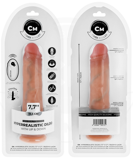 COCK MILLER - HYPER-REALISTIC DILDO WITH SUCTION CUP AND THRUSTING WITH REMOTE CONTROL 19.5 CM