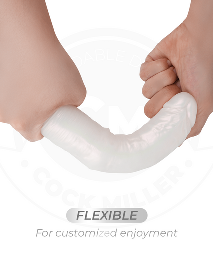 COCK MILLER - DILDO WITH SUCTION CUP, LIGHTS AND VIBRATION WITH REMOTE CONTROL WHITE 19.5 CM