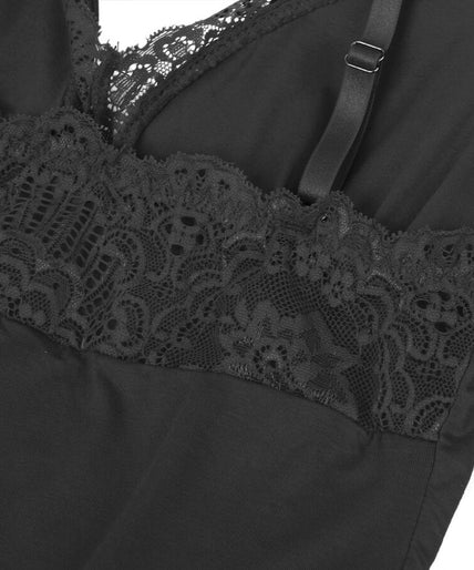 SUBBLIME - ZWARTE TEDDY MET BLOEMENKANT DETAIL S/M
