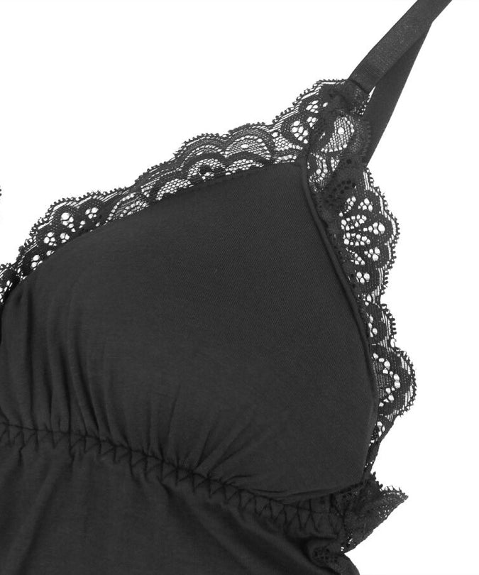 SUBBLIME - BLACK FLORAL LACE DETAIL TEDDY S/M