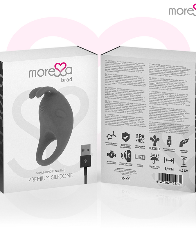 MORESSA - BRAD PREMIUM SILICONEN OPLAADBAAR ZWART