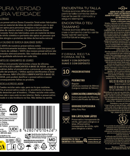 DUREX - TOTAL CONNECTION XL ULTRA DUN PLUS LATEXVRIJ 10 STUKS