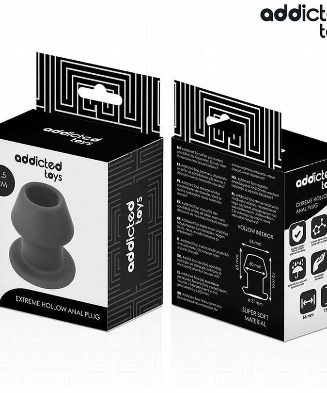 Addicted Toys – Extreme Holle Anaalplug Siliconen Maat S 7,5 Cm