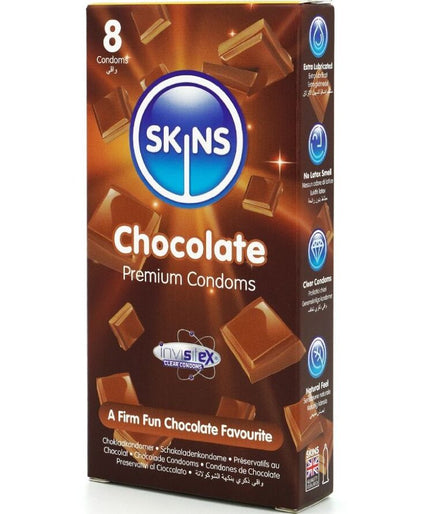 SKINS - CHOCOLATE PREMIUM CONDOMS PACK 8