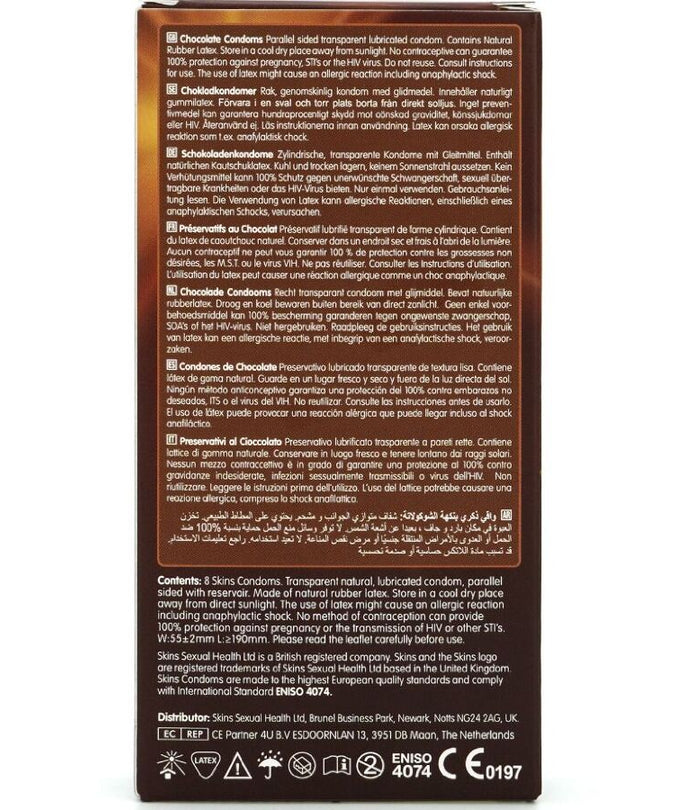 SKINS - CHOCOLATE PREMIUM CONDOMS PACK 8