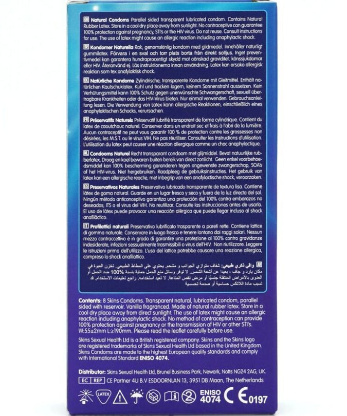 SKINS - NATURAL PREMIUM CONDOMS PACK 8