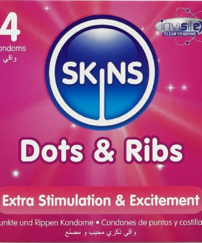 SKINS - DOTS & RIBS PREMIUM CONDOMS PACK 4