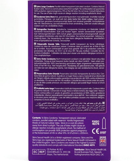 SKINS - EXTRA GROTE PREMIUM CONDOMS PAK 16