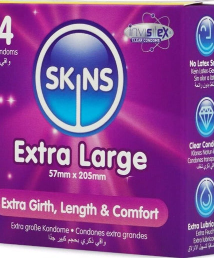 SKINS - EXTRA LARGE PREMIUM CONDOMS PACK 4