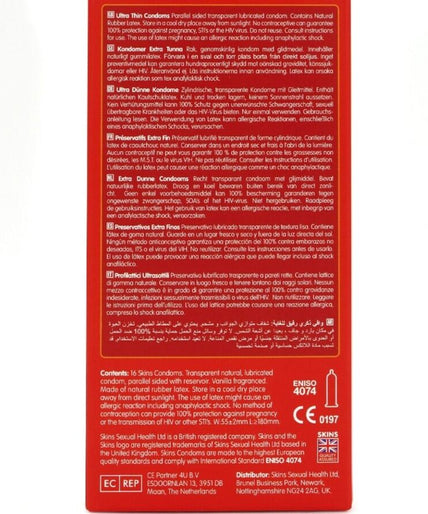 SKINS - ULTRA THIN PREMIUM CONDOMS PACK 16