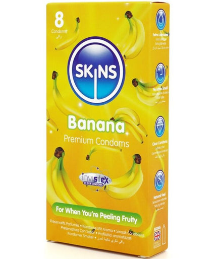 SKINS - BANANA PREMIUM CONDOMS PACK 8