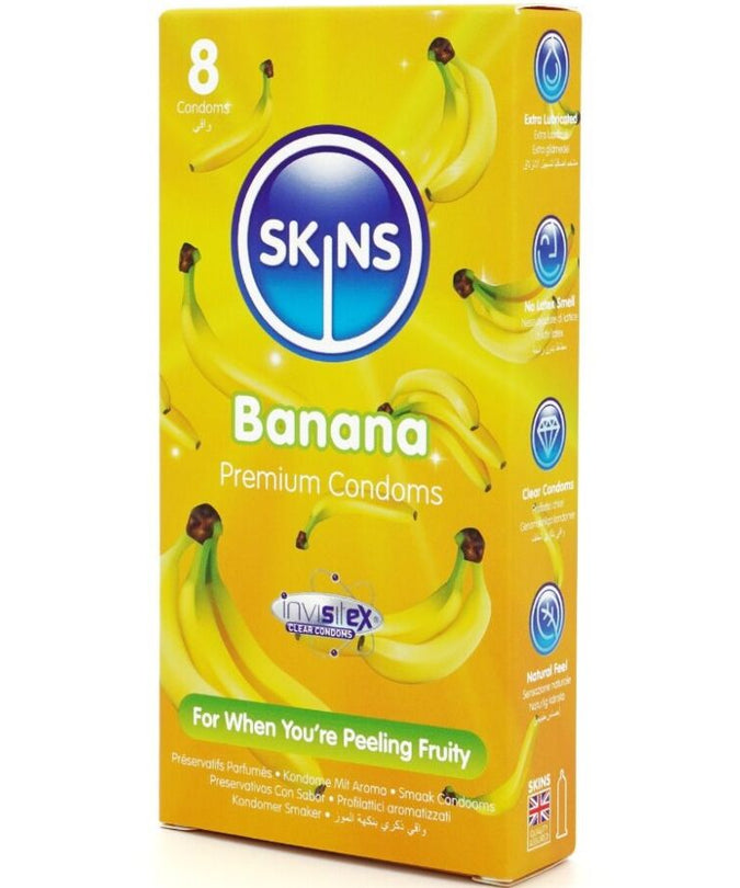 SKINS - BANANA PREMIUM CONDOMS PAK 8