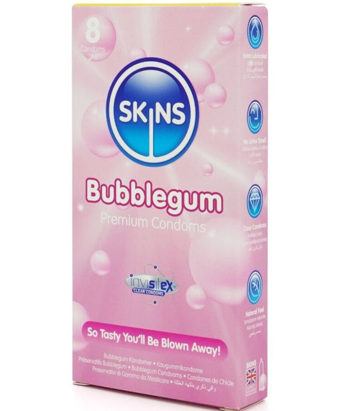SKINS - BUBBLEGUM PREMIUM CONDOMS PACK 8