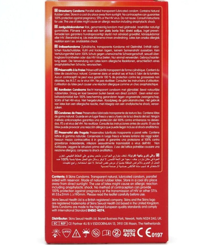 SKINS - STRAWBERRY PREMIUM CONDOMS PACK 8