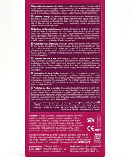 Skins – Dots & Ribs Core Condoms Pack 16