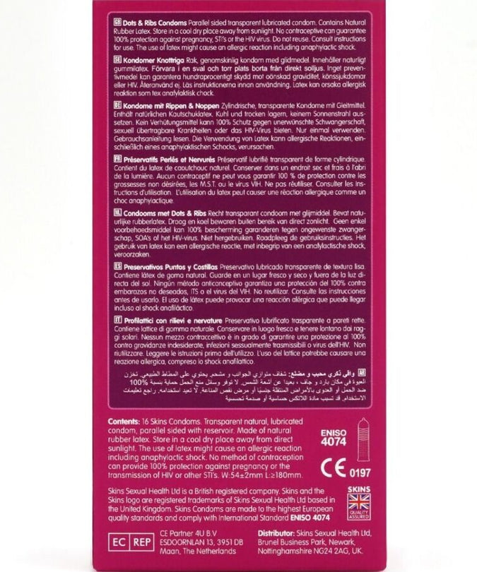 Skins – Dots & Ribs Core Condoms Pack 16