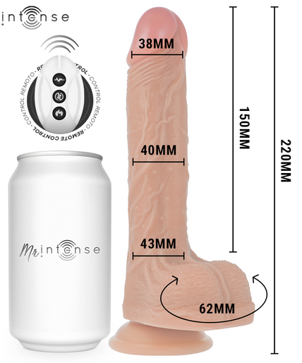 MR INTENSE - BALDWIN REALISTIC MULTIFUNCTIONAL WITH VIBRATION, UP AND DOWN REMOTE CONTROL, 22 CM - OR - 4 CM