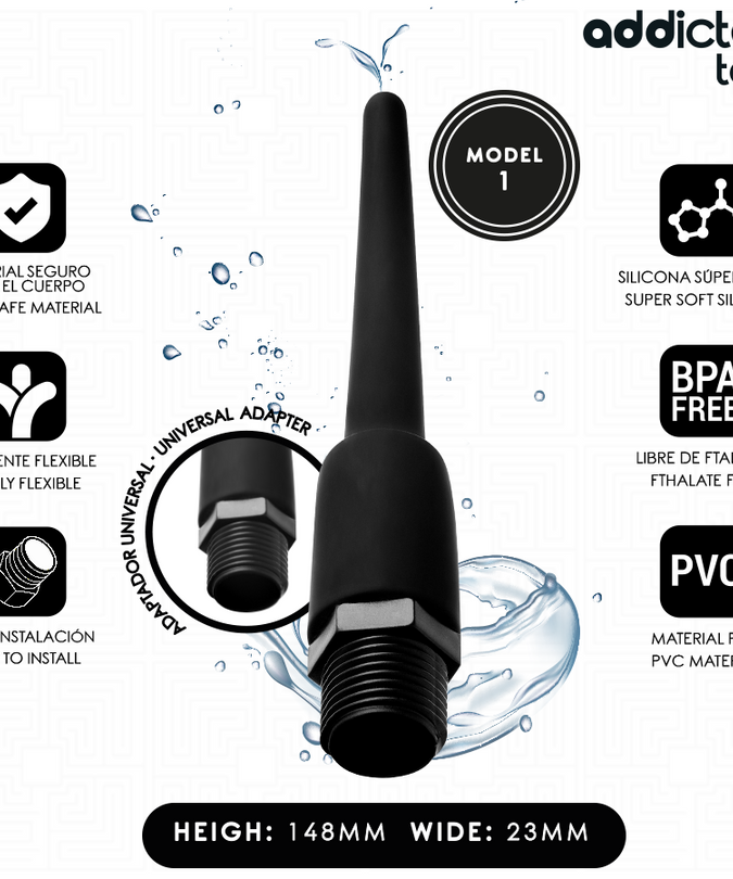 ADDICTED TOYS - ANAL CLEANER WITH UNIVERSAL ADAPTER MODEL 1