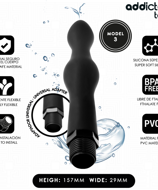 Addicted Toys – Anal Cleaner With Universal Adapter Model 3